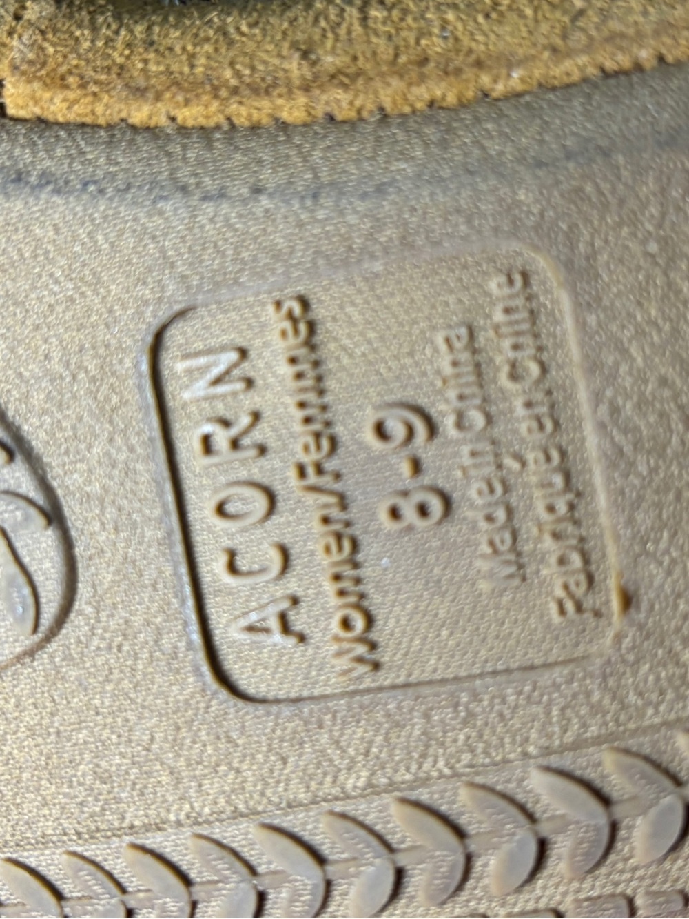 Acorn Tan Rubber Sole with Suede Trim - Picture 7 of 7